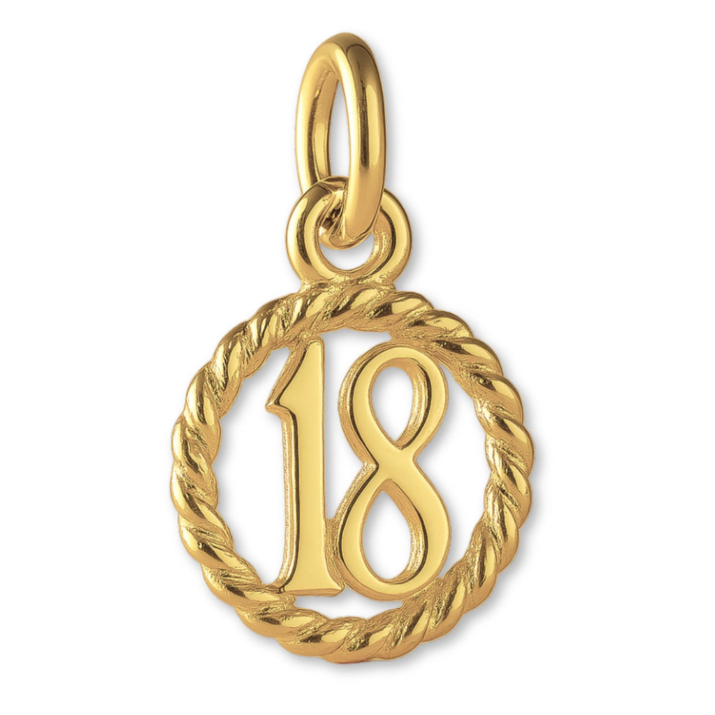 14ct Gold Plated - 18 Wreath Pendant Charm