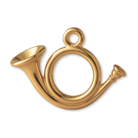 14ct Gold Plated - Classic Post Horn Charm