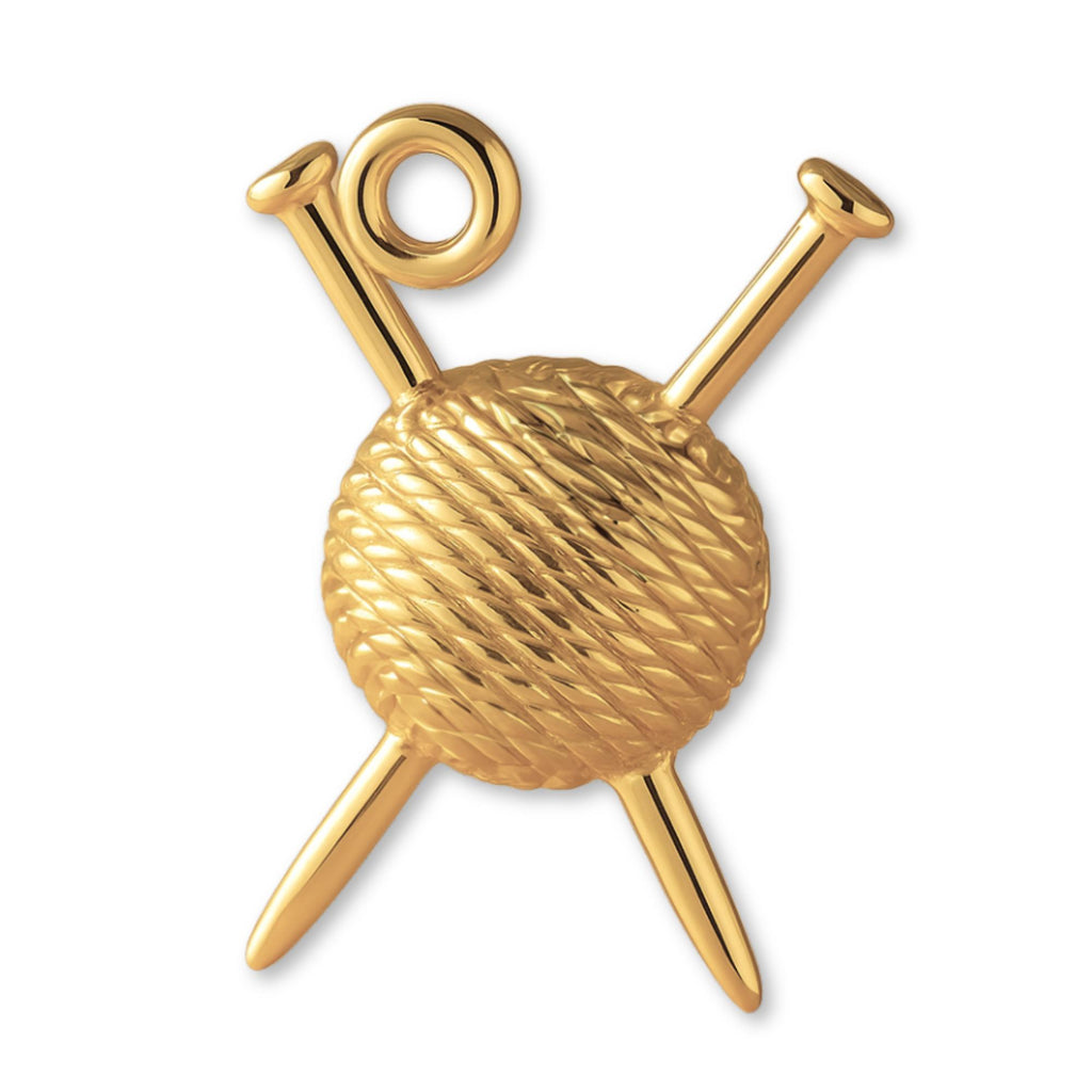 14ct Gold Plated - Sewing Ball and Yarn Charm