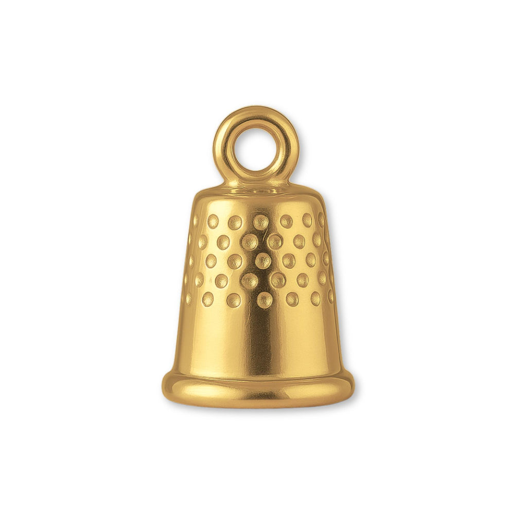 14ct Gold Plated - Mini Dimpled Thimble Charm