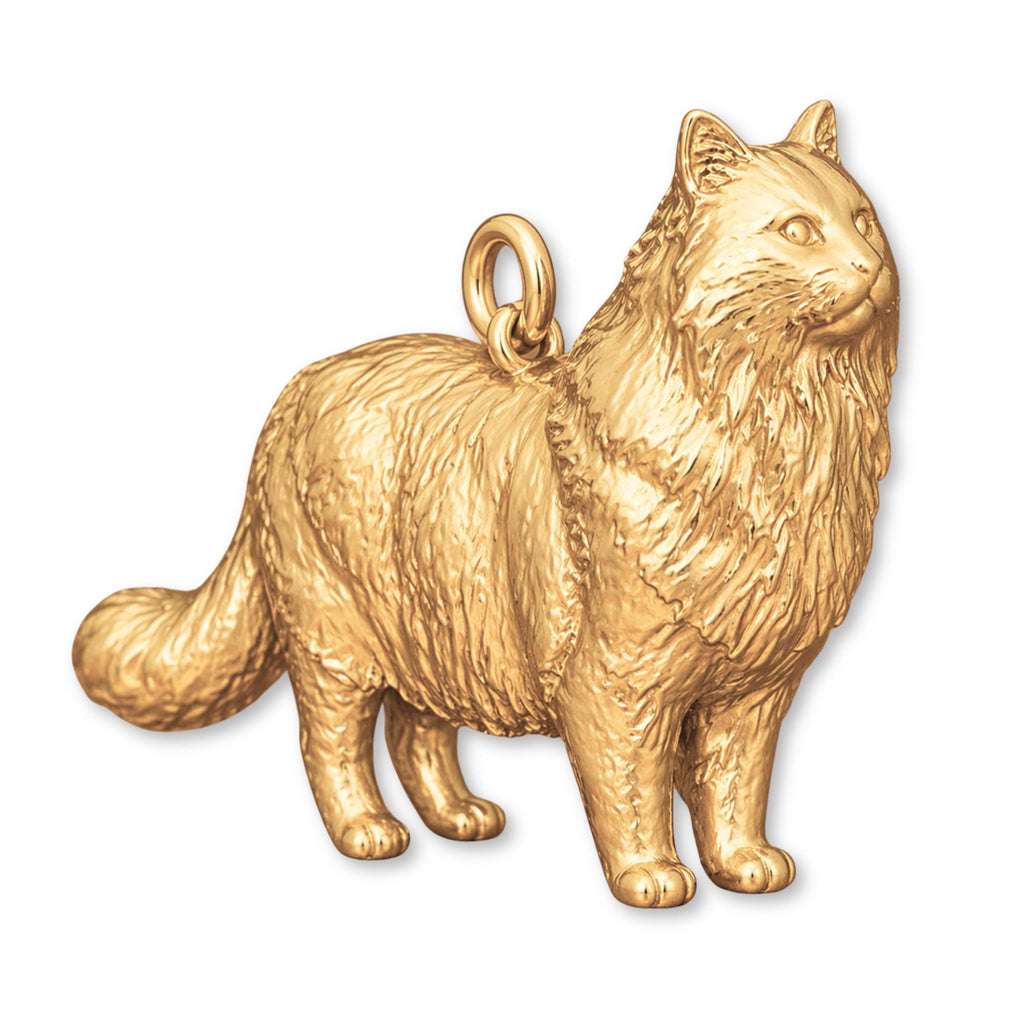 14ct Gold Plated - Siberian Cat Charm