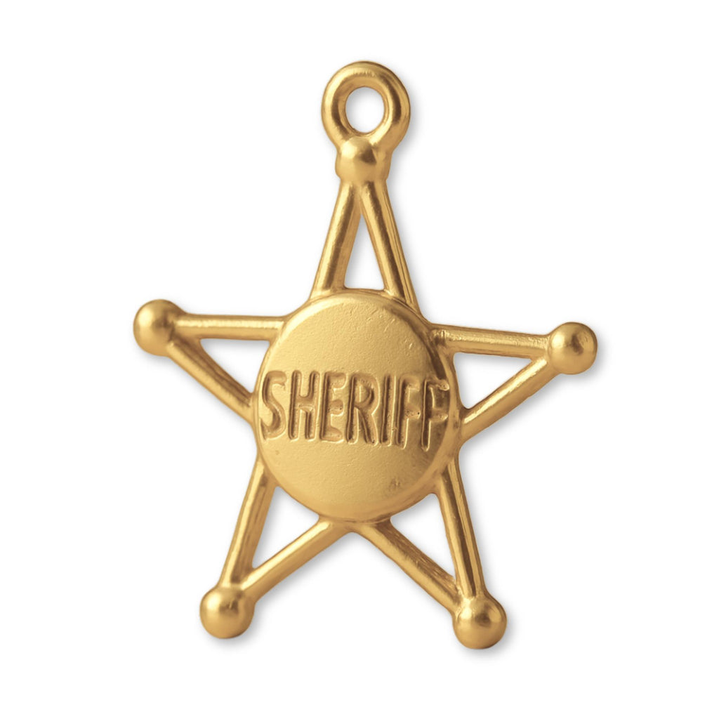 14ct Gold Plated - Sheriff Star Charm
