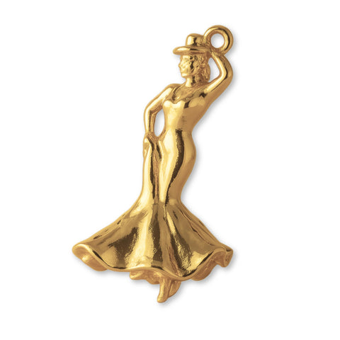 14ct Gold Plated - Flamenco Dancer Charm