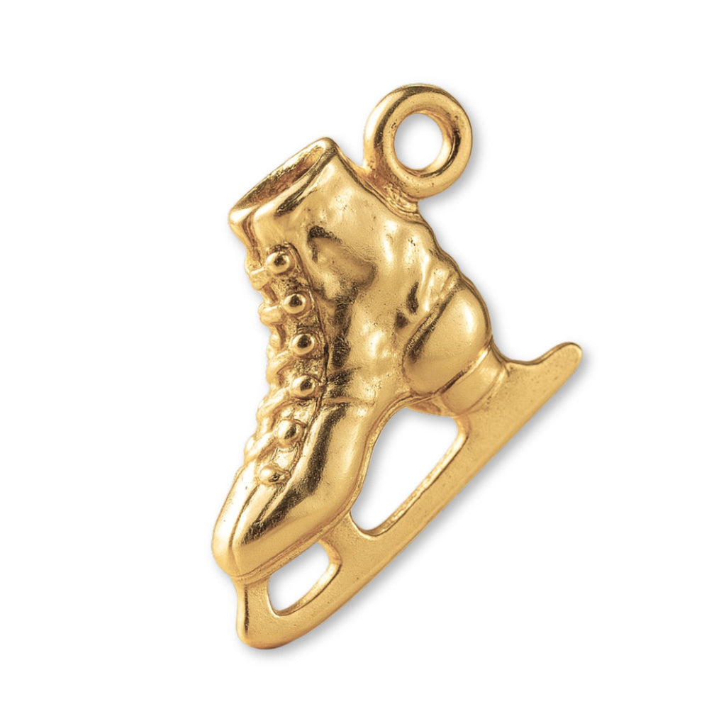 14ct Gold Plated - Classic Ice Skating Boots Charm