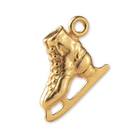 14ct Gold Plated - Classic Ice Skating Boots Charm