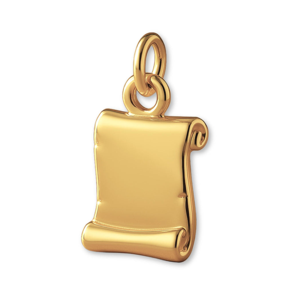 14ct Gold Plated - Parchment Scroll Charm