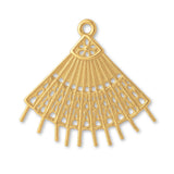 14ct Gold Plated - Handheld Lace Fan Charm