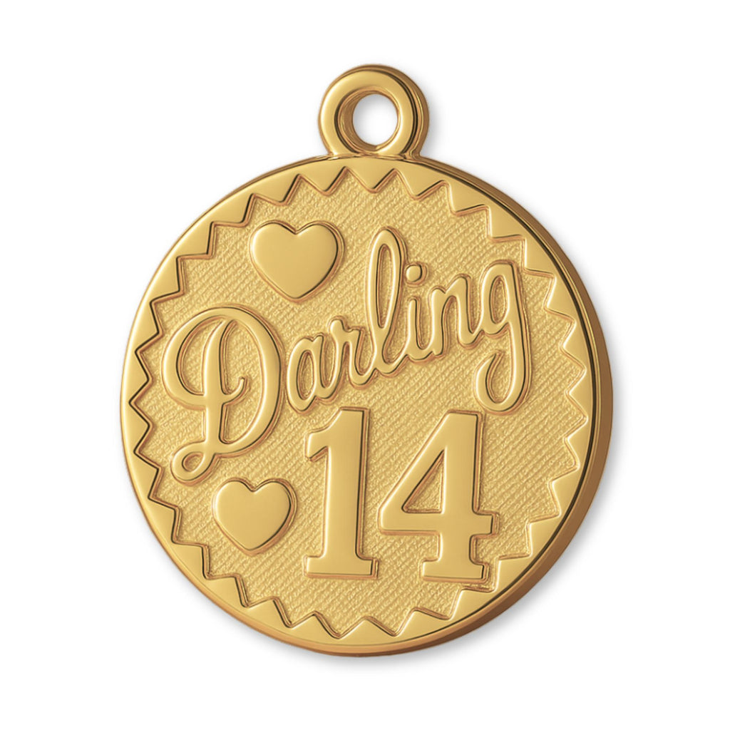14ct Gold Plated - Darling 14 Amulet Charm