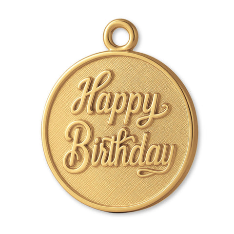 14ct Gold Plated - Happy Birthday Amulet Charm