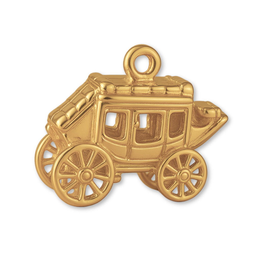 14ct Gold Plated - Western Stagecoach Charm