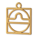 14ct Gold Plated - Libra Zodiac Square Charm