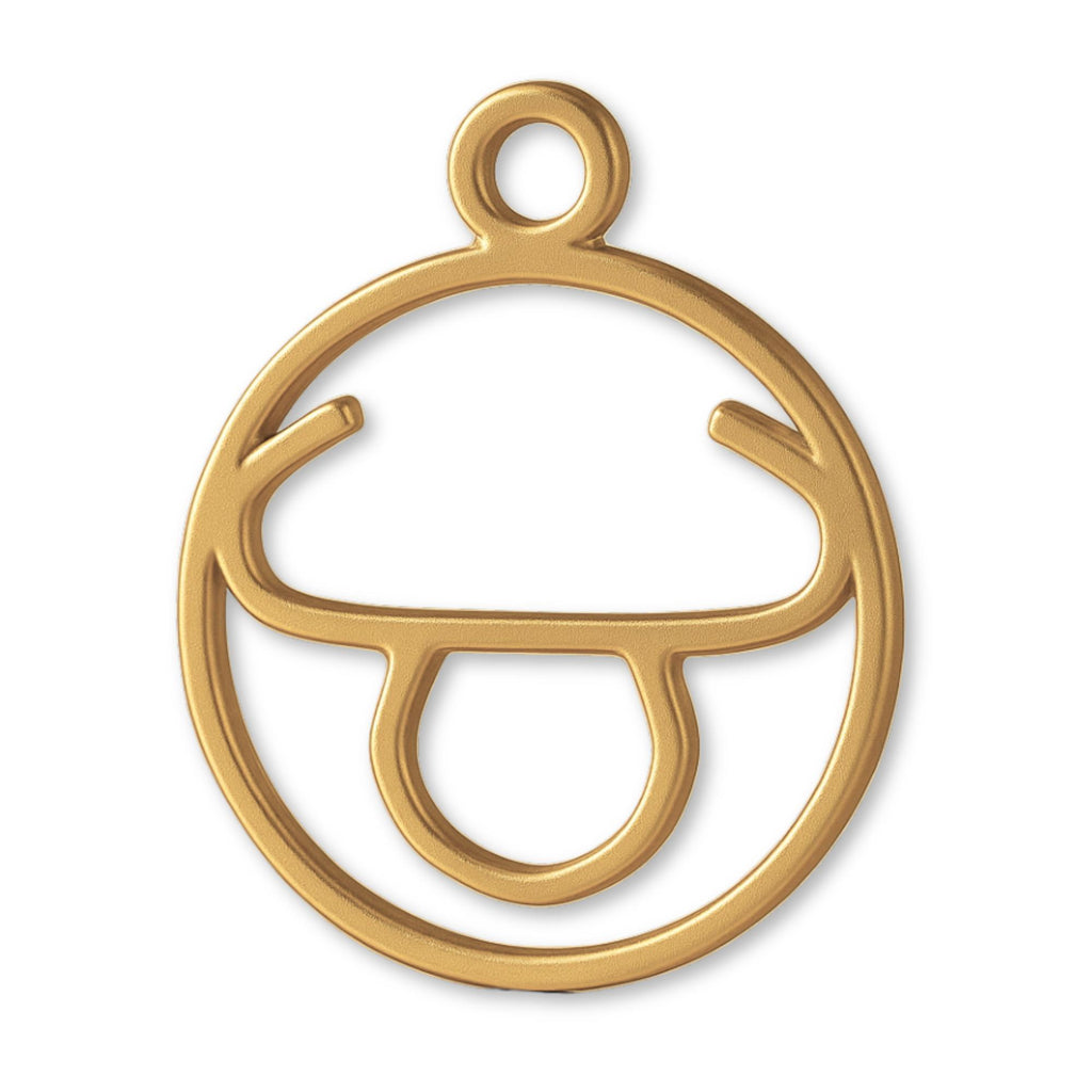 14ct Gold Plated - Taurus Zodiac Round Charm