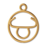 14ct Gold Plated - Taurus Zodiac Round Charm