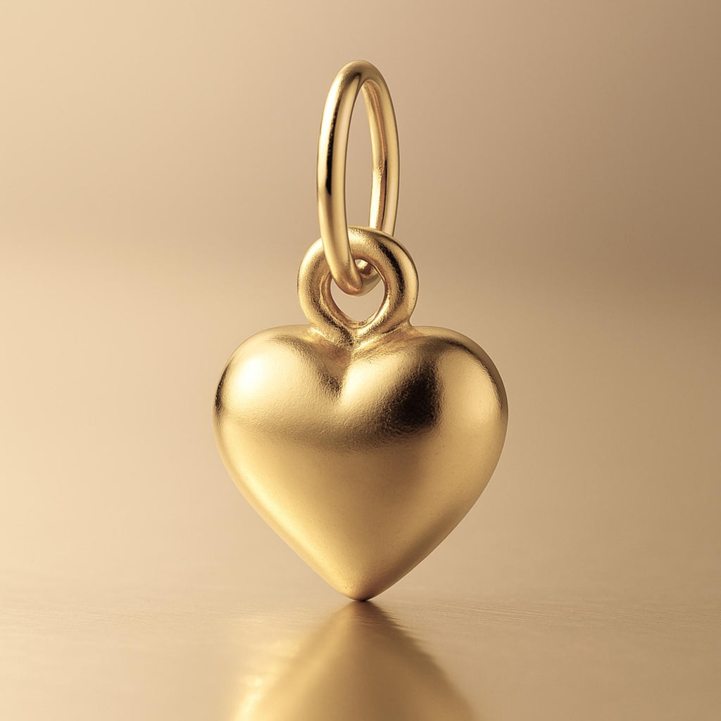 14ct Gold Plated - Classic Puffy Heart Charm