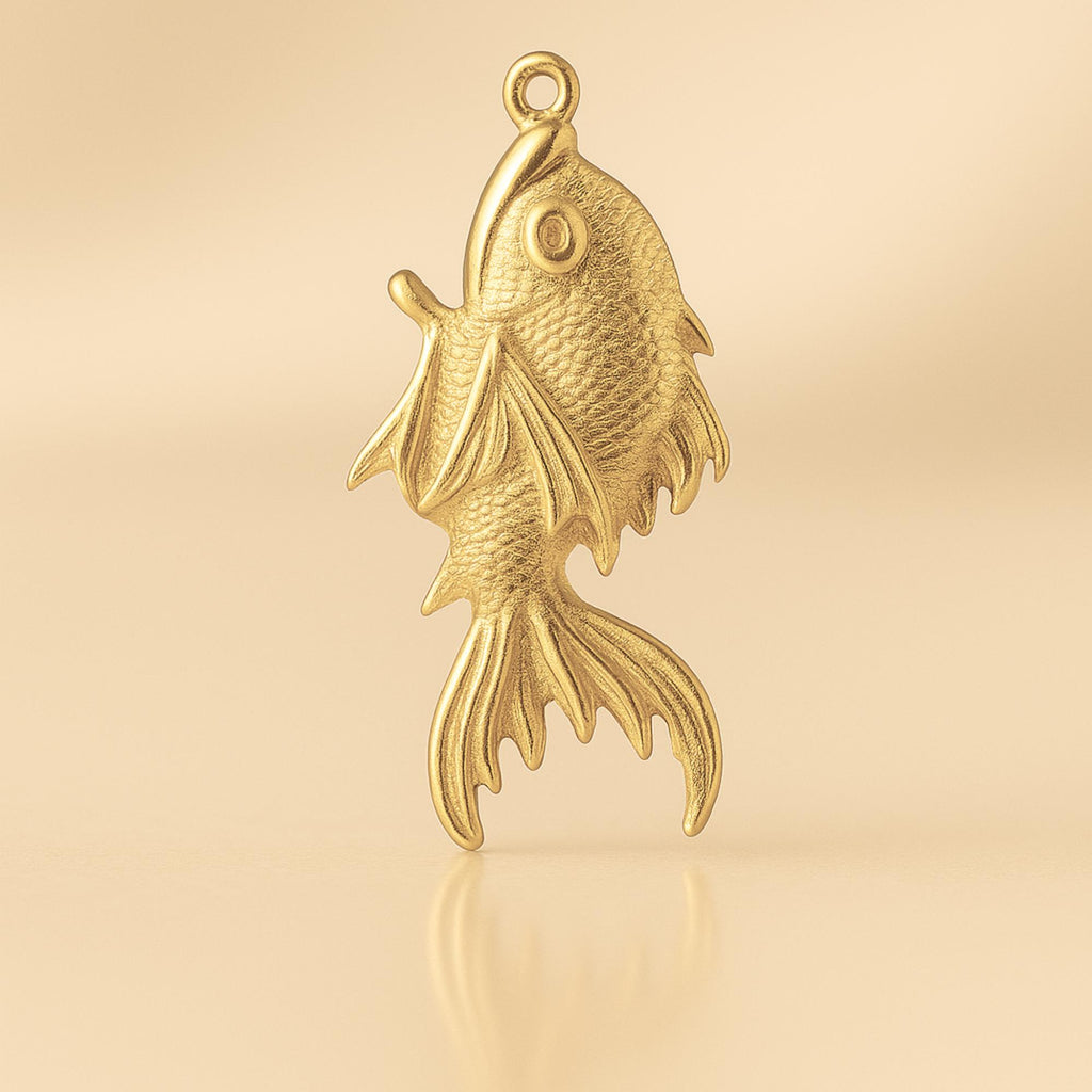 14ct Gold Plated - Leaping Koi Fish Charm