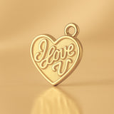 14ct Gold Plated - I Love U Heart Charm