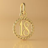 14ct Gold Plated - 18 Wreath Pendant Charm