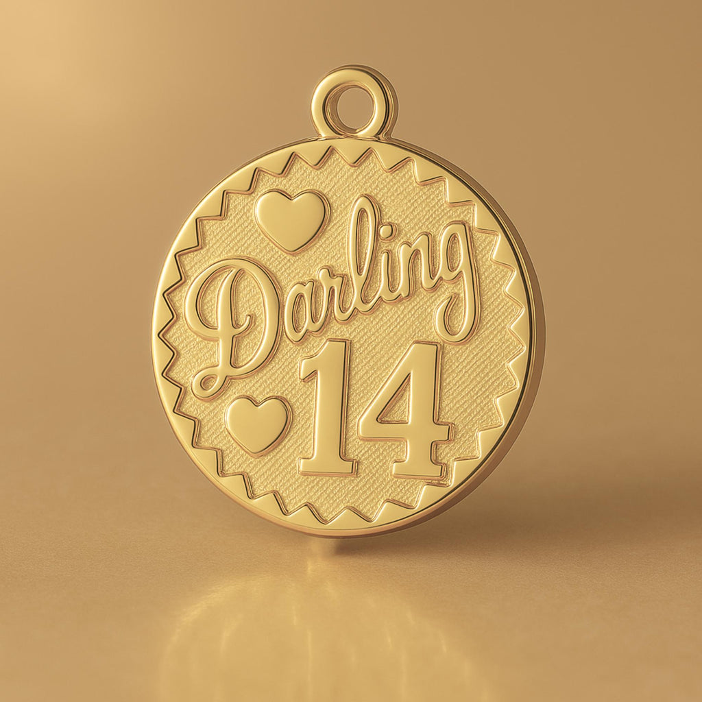 14ct Gold Plated - Darling 14 Amulet Charm