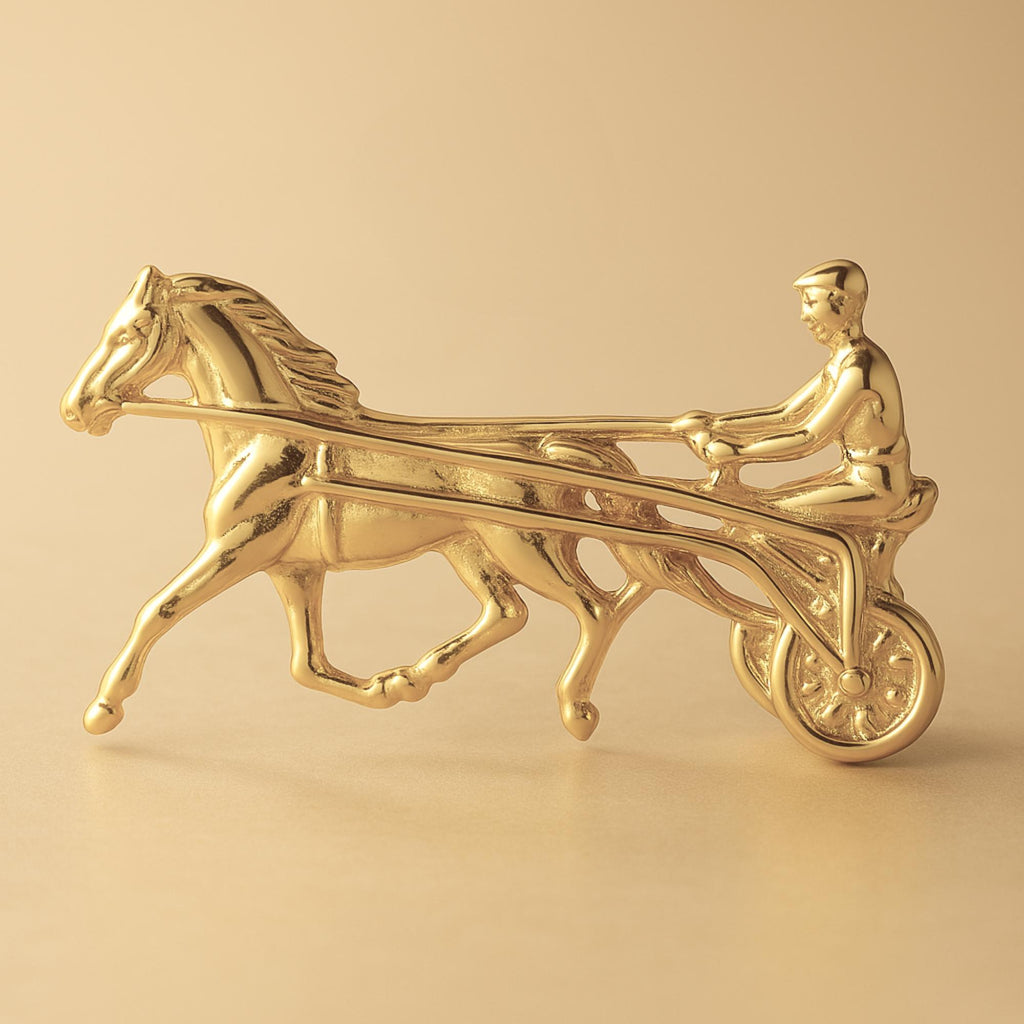 14ct Gold Plated - Harness Racing Horse Charm