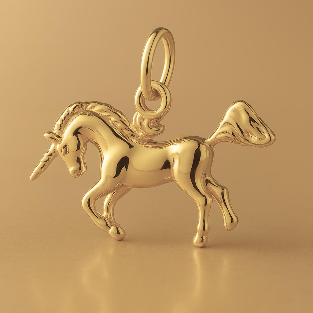 14ct Gold Plated - Prancing Unicorn Charm