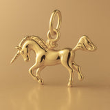 14ct Gold Plated - Prancing Unicorn Charm