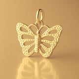 14ct Gold Plated - Speckled Monarch Butterfly Charm