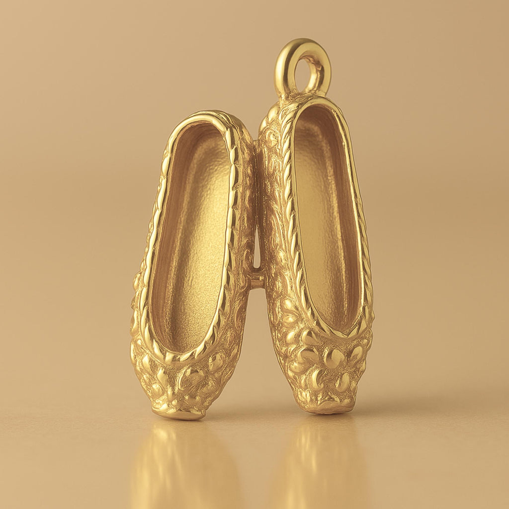 14ct Gold Plated - Ornate Ballet Flats Charm