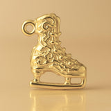 14ct Gold Plated - Ornate Ice Skating Boot Charm