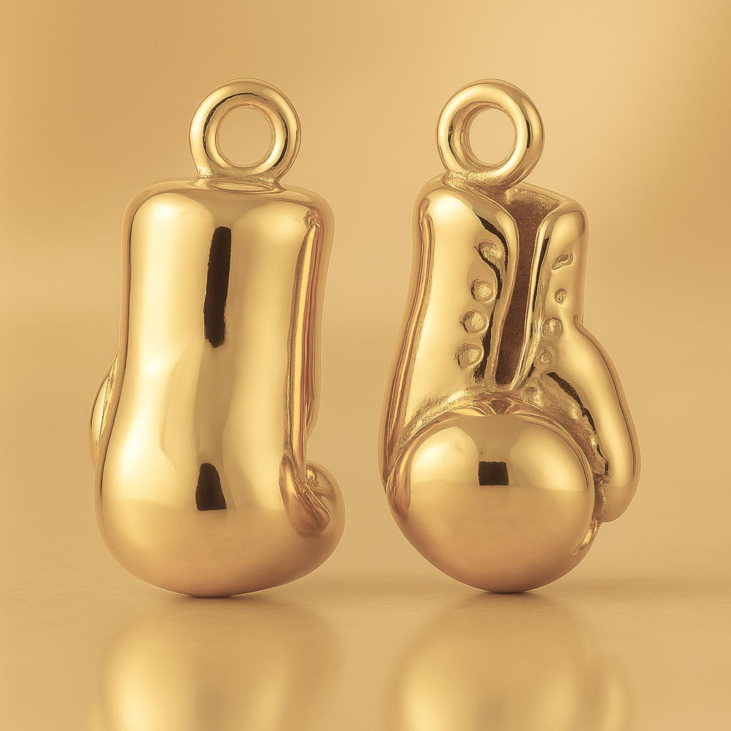 14ct Gold Plated - Lace-Up Boxing Gloves Charm