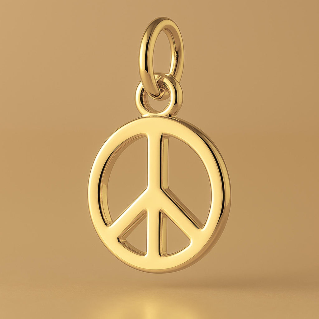 14ct Gold Plated - Classic Peace Symbol Charm