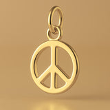 14ct Gold Plated - Classic Peace Symbol Charm