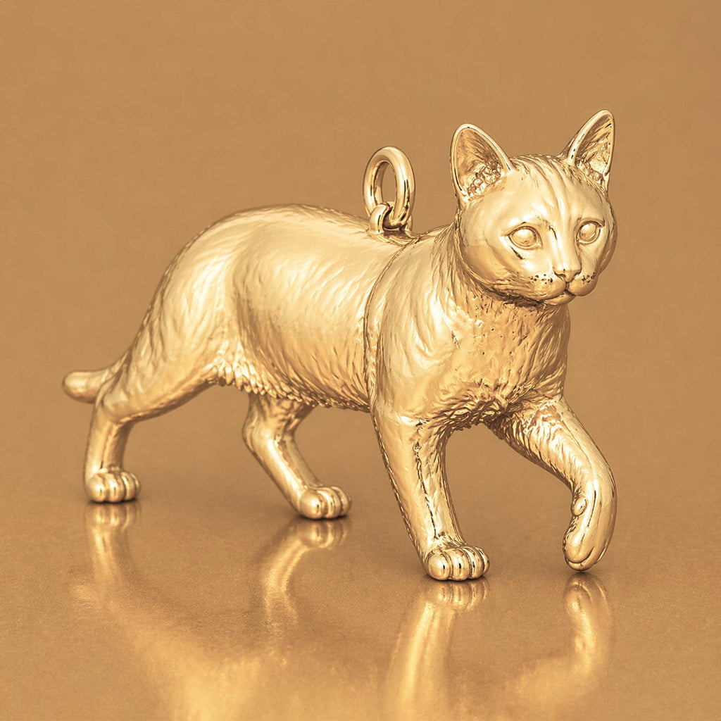 14ct Gold Plated - Bengal Cat Charm