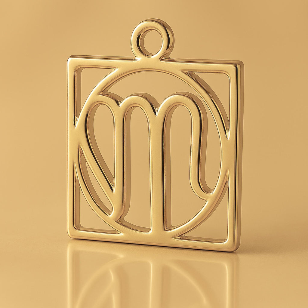 14ct Gold Plated - Virgo Zodiac Square Charm