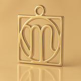 14ct Gold Plated - Virgo Zodiac Square Charm