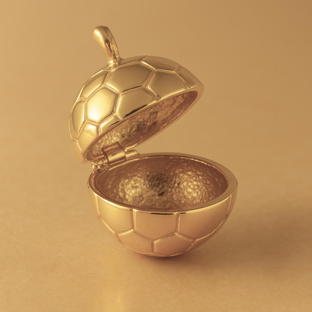 14ct Gold Plated - Soccer Ball Locket Charm