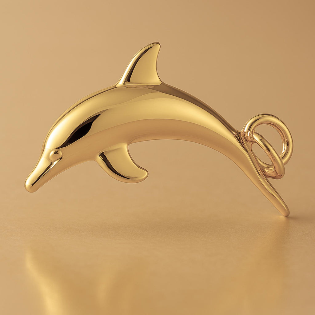14ct Gold Plated - Diving Dolphin Charm