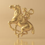 14ct Gold Plated - Horse and Jockey Charm