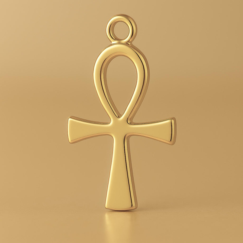 14ct Gold Plated - Slim Egyptian Ankh Charm