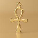 14ct Gold Plated - Slim Egyptian Ankh Charm