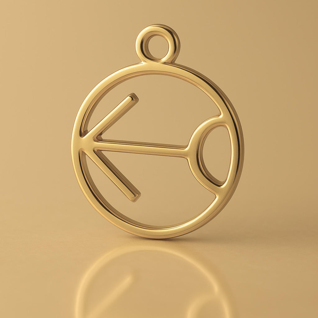 14ct Gold Plated - Sagittarius Zodiac Round Charm