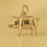 14ct Gold Plated - Pot Bellied Pig Charm