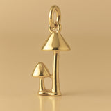 14ct Gold Plated - Woodland Mushrooms Charm