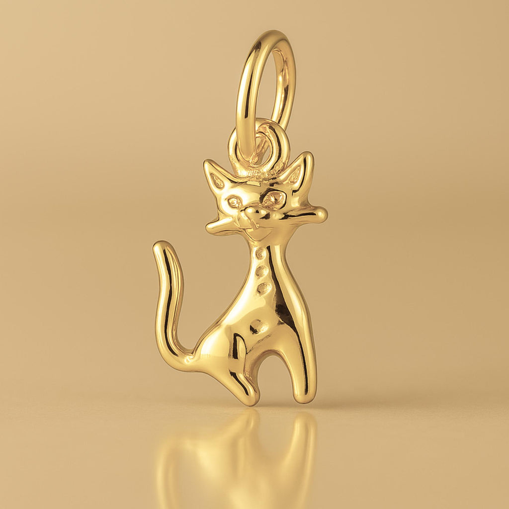 14ct Gold Plated - Atomic era Cat Charm