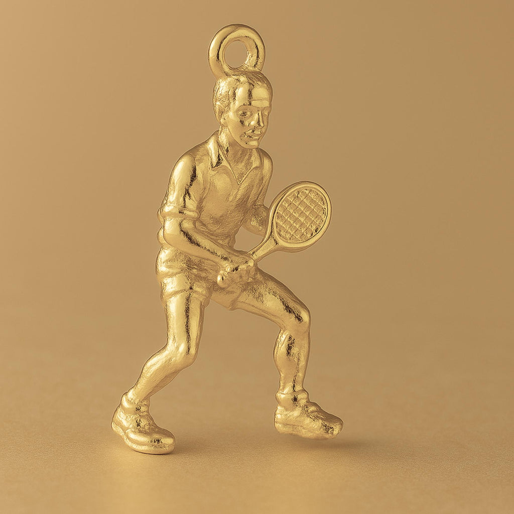 14ct Gold Plated - Tennis Player Charm