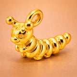 14ct Gold Plated - Garden Caterpillar Charm