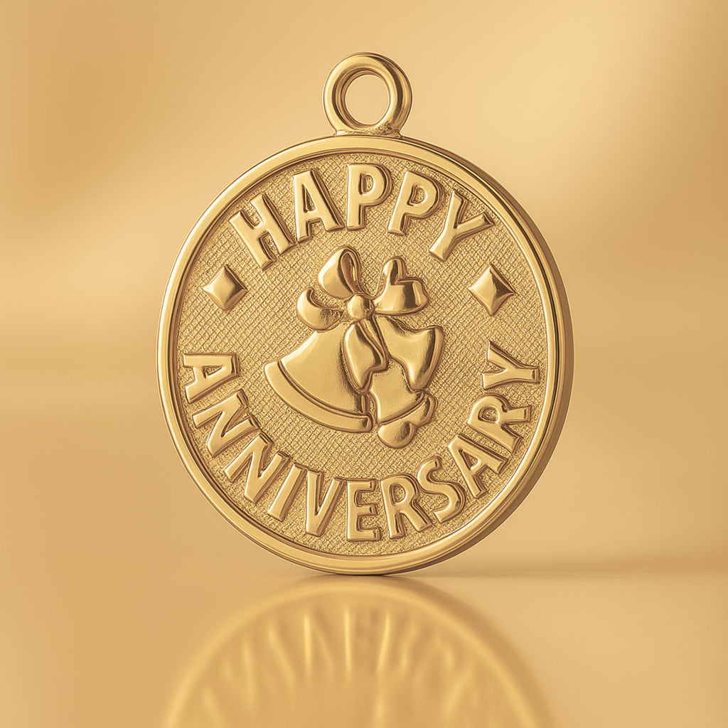 14ct Gold Plated - Happy Anniversary Amulet Charm