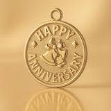 14ct Gold Plated - Happy Anniversary Amulet Charm