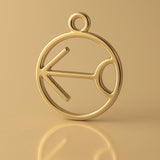 14ct Gold Plated - Sagittarius Zodiac Round Charm