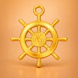 14ct Gold Plated - Nautical Wheel Compass Charm
