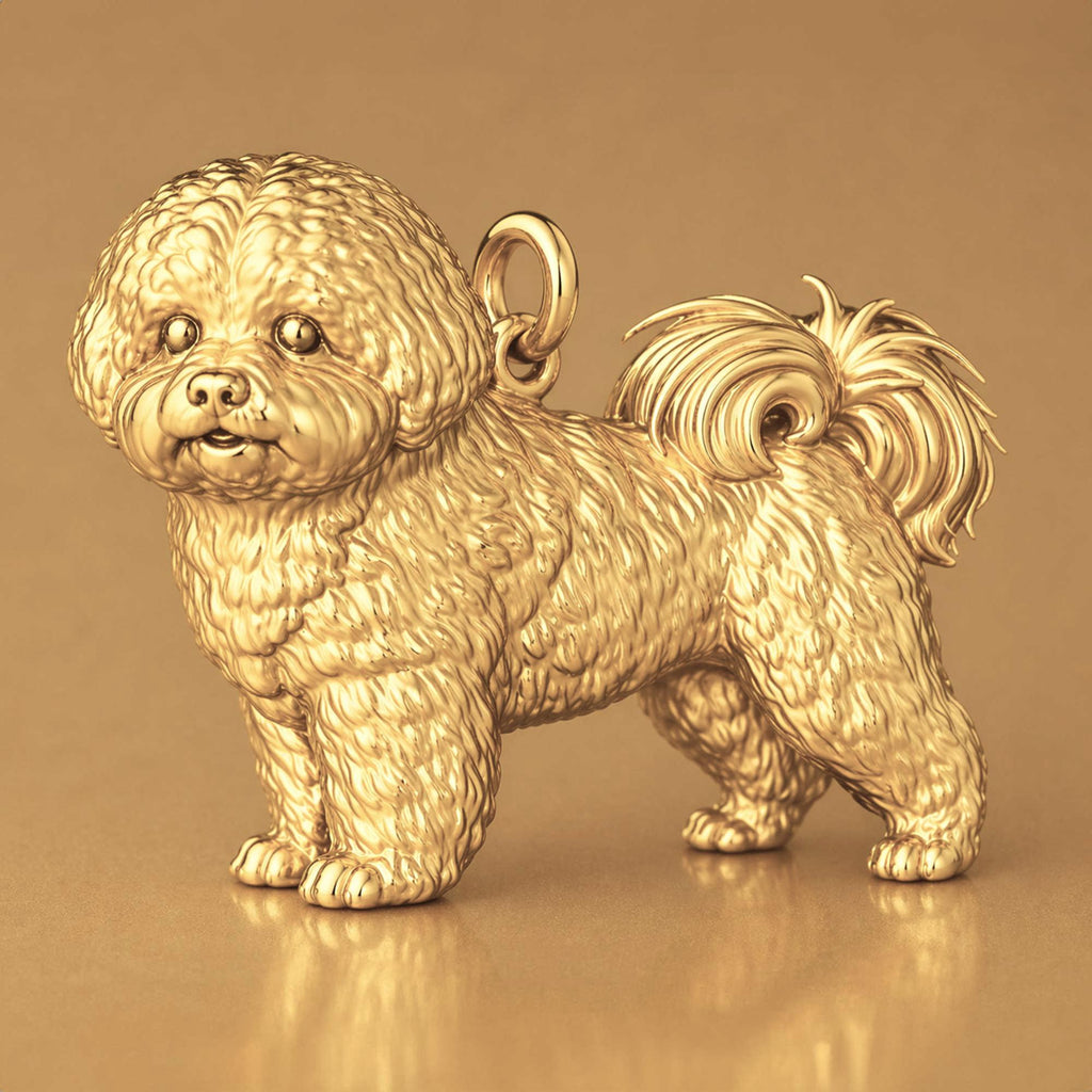 14ct Gold Plated - Bichon Frise Dog Charm
